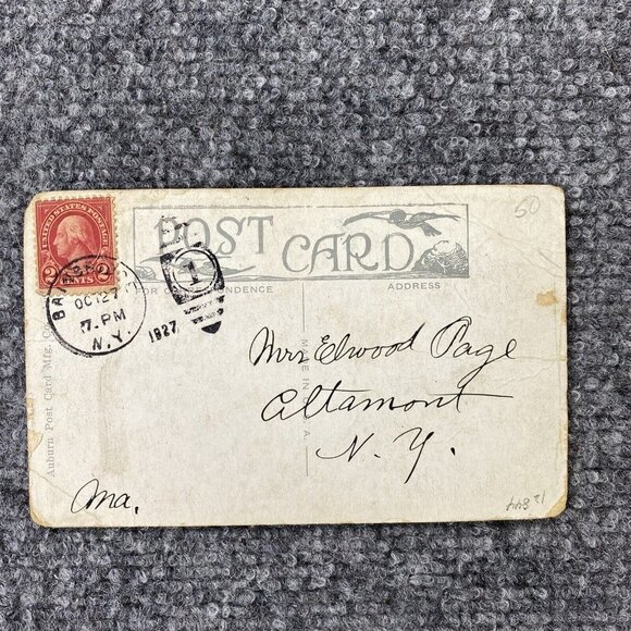 Vintage Bainbridge NY Postcard Methodist Church Posted 1927 White Border - Picture 5 of 7